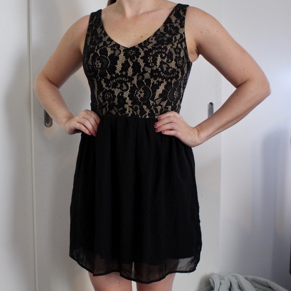 Macy’s BeBop Classy black dress with fabric top